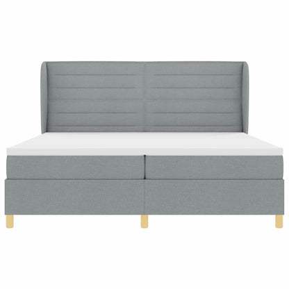 Letto a molle con materasso Grigio chiaro 200 x 200 cm Tessuto | homemem39