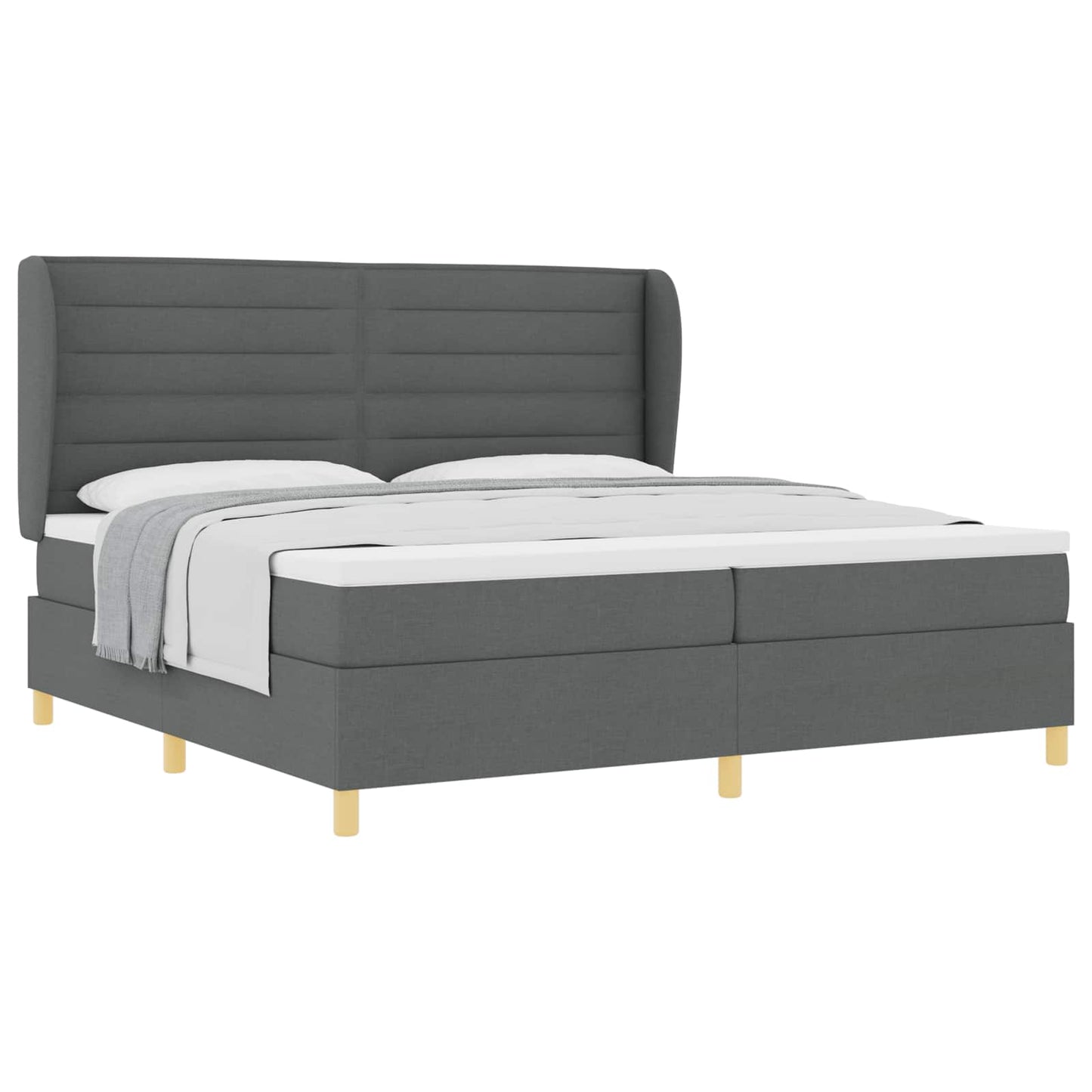 Letto a molle con materasso Grigio scuro 200 x 200 cm Tessuto | homemem39