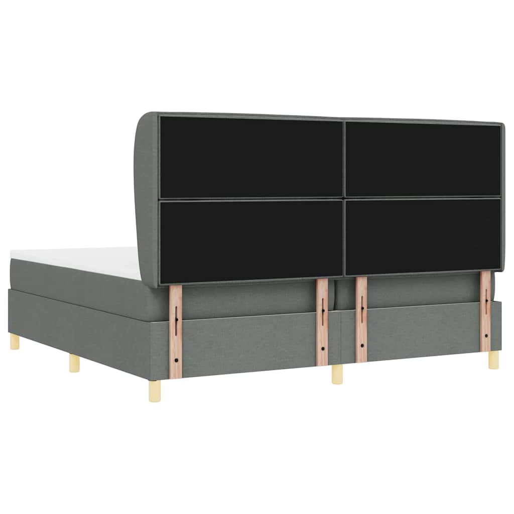 Letto a molle con materasso Grigio scuro 200 x 200 cm Tessuto | homemem39