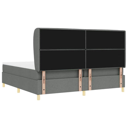 Letto a molle con materasso Grigio scuro 200 x 200 cm Tessuto | homemem39