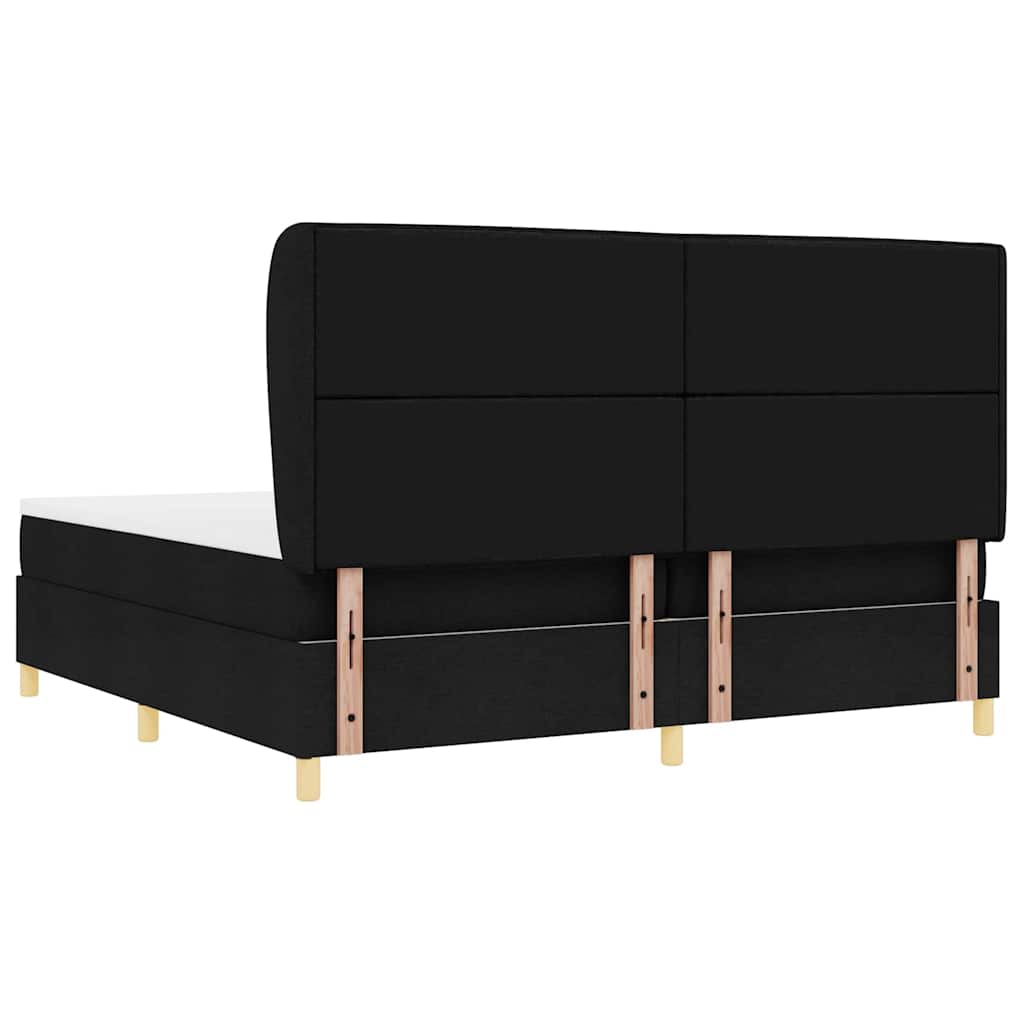 Letto a molle con materasso Nero 200 x 200 cm Tessuto | homemem39