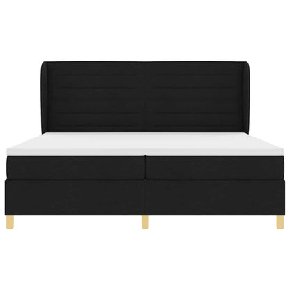 Letto a molle con materasso Nero 200 x 200 cm Tessuto | homemem39