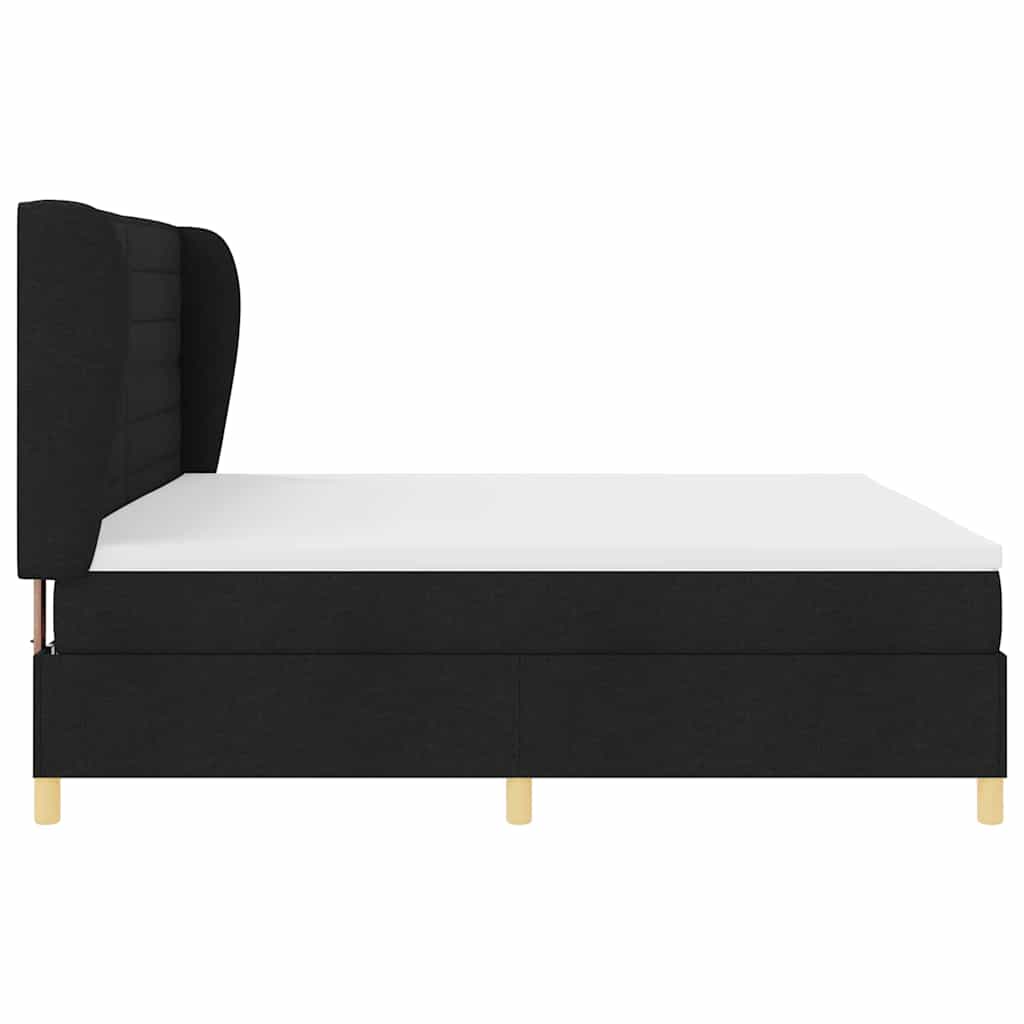 Letto a molle con materasso Nero 200 x 200 cm Tessuto | homemem39