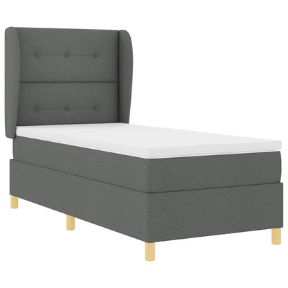 Letto a molle con testiera Grigio scuro 200 x 80 cm Tessuto | homemem39