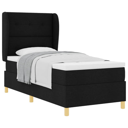 Letto a molle con testiera Nero 200 x 80 cm Tessuto | homemem39