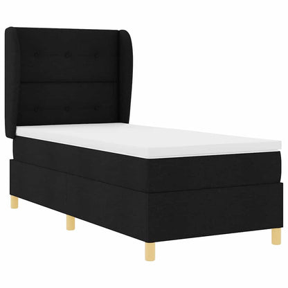 Letto a molle con testiera Nero 200 x 80 cm Tessuto | homemem39