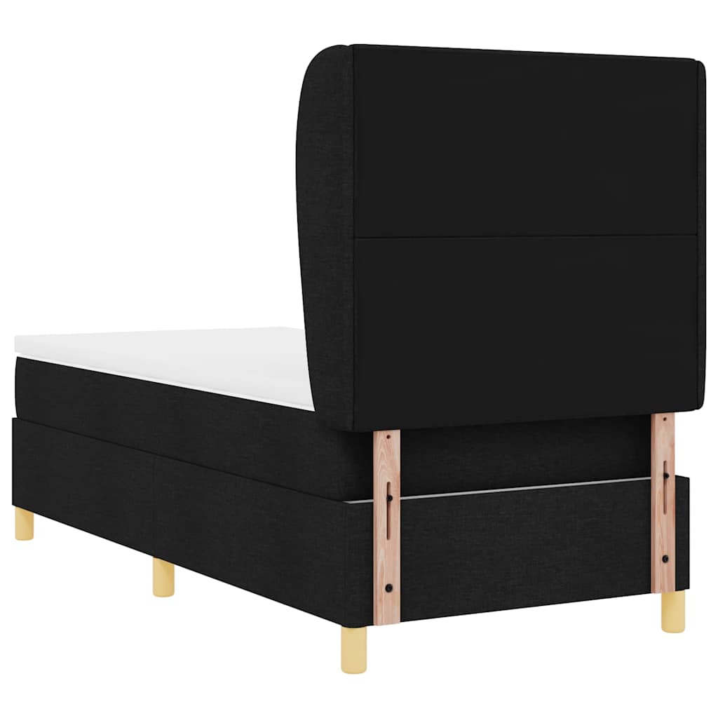 Letto a molle con testiera Nero 200 x 80 cm Tessuto | homemem39