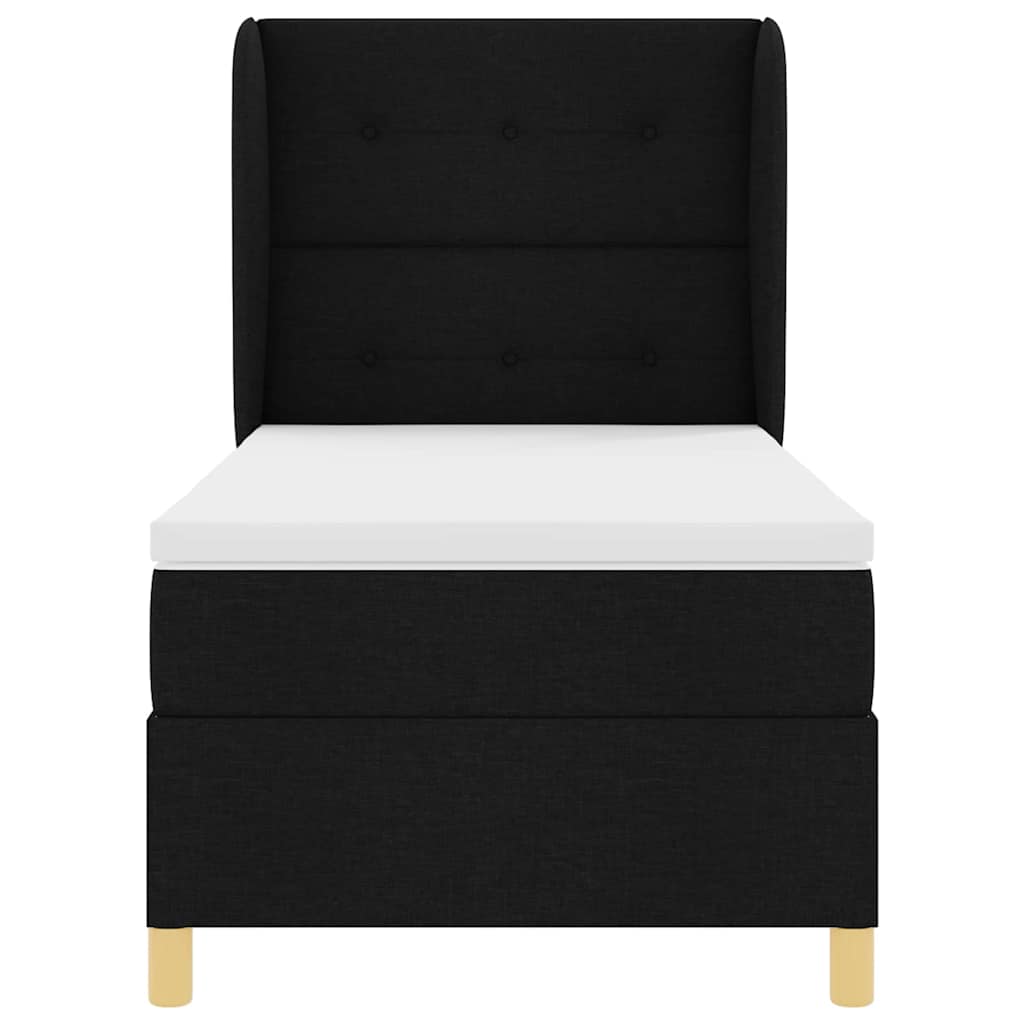 Letto a molle con testiera Nero 200 x 80 cm Tessuto | homemem39