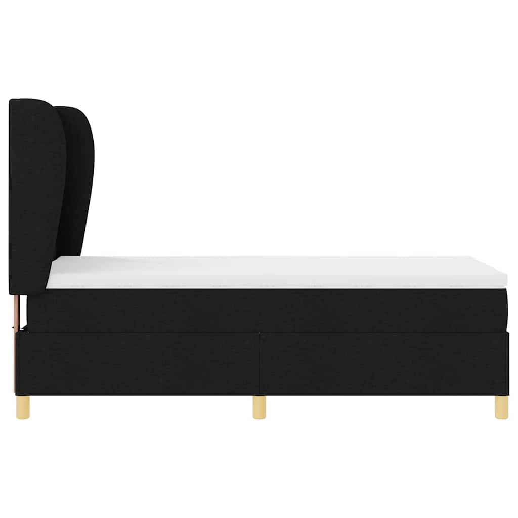 Letto a molle con testiera Nero 200 x 80 cm Tessuto | homemem39