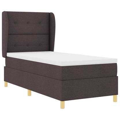 Letto a molle con testiera Marrone Scuro 200 x 80 cm Tessuto | homemem39