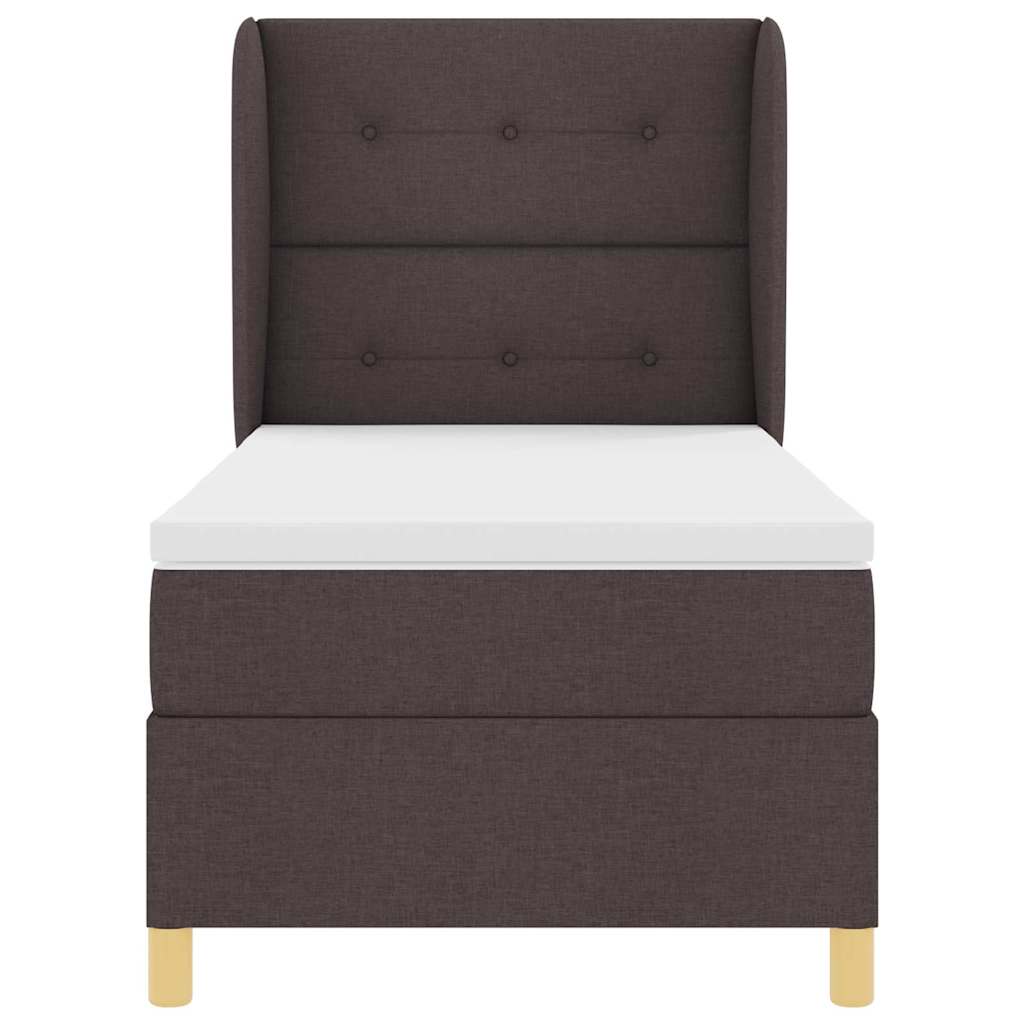 Letto a molle con testiera Marrone Scuro 200 x 80 cm Tessuto | homemem39