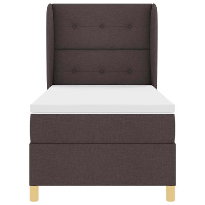 Letto a molle con testiera Marrone Scuro 200 x 80 cm Tessuto | homemem39