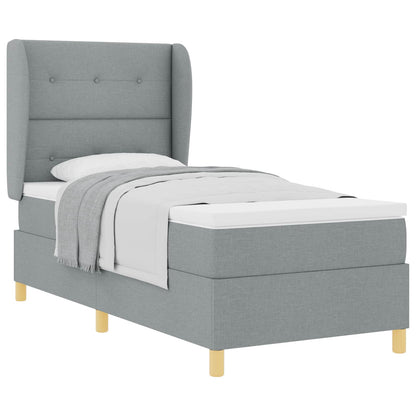 Letto a molle con testiera Grigio chiaro 190 x 90 cm Tessuto | homemem39