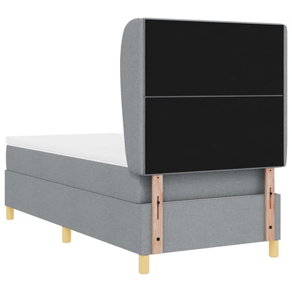 Letto a molle con testiera Grigio chiaro 190 x 90 cm Tessuto | homemem39