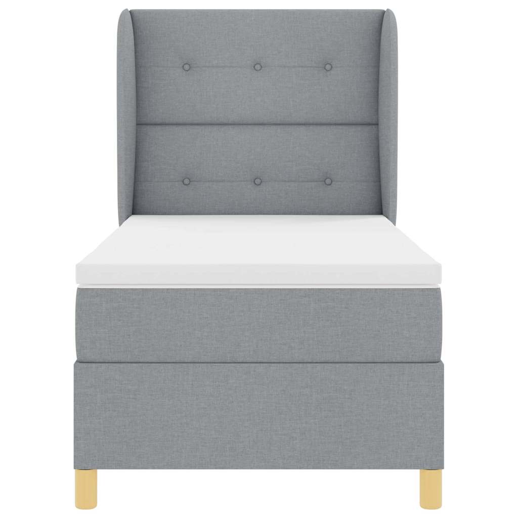 Letto a molle con testiera Grigio chiaro 190 x 90 cm Tessuto | homemem39