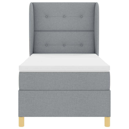 Letto a molle con testiera Grigio chiaro 190 x 90 cm Tessuto | homemem39