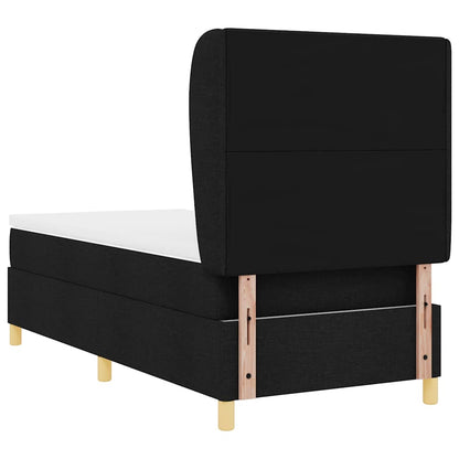 Letto a molle con testiera Nero 190 x 90 cm Tessuto | homemem39