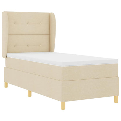 Letto a molle con testiera Crema 190 x 90 cm Tessuto | homemem39
