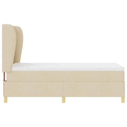 Letto a molle con testiera Crema 190 x 90 cm Tessuto | homemem39