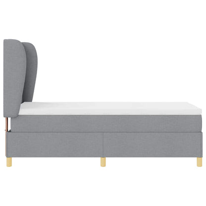 Letto a molle con testiera Grigio chiaro 200 x 90 cm Tessuto | homemem39