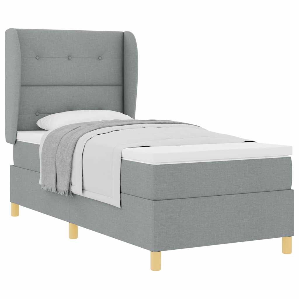 Letto con molle e materasso Grigio Scuro 90x190 cm Tessuto