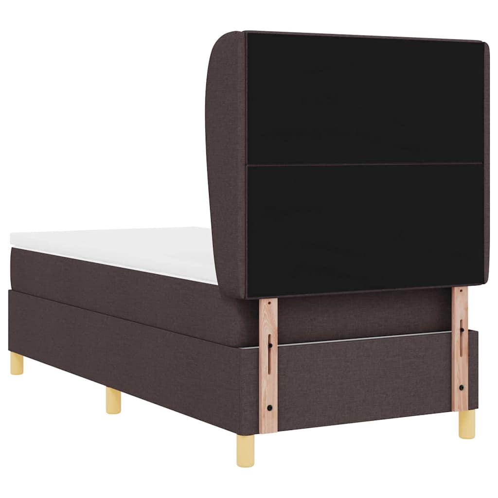 Letto a molle con testiera Marrone Scuro 200 x 100 cm Tessuto | homemem39
