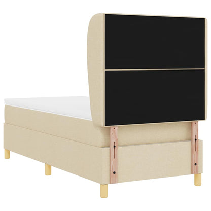 Letto a molle con testiera Crema 200 x 100 cm Tessuto | homemem39