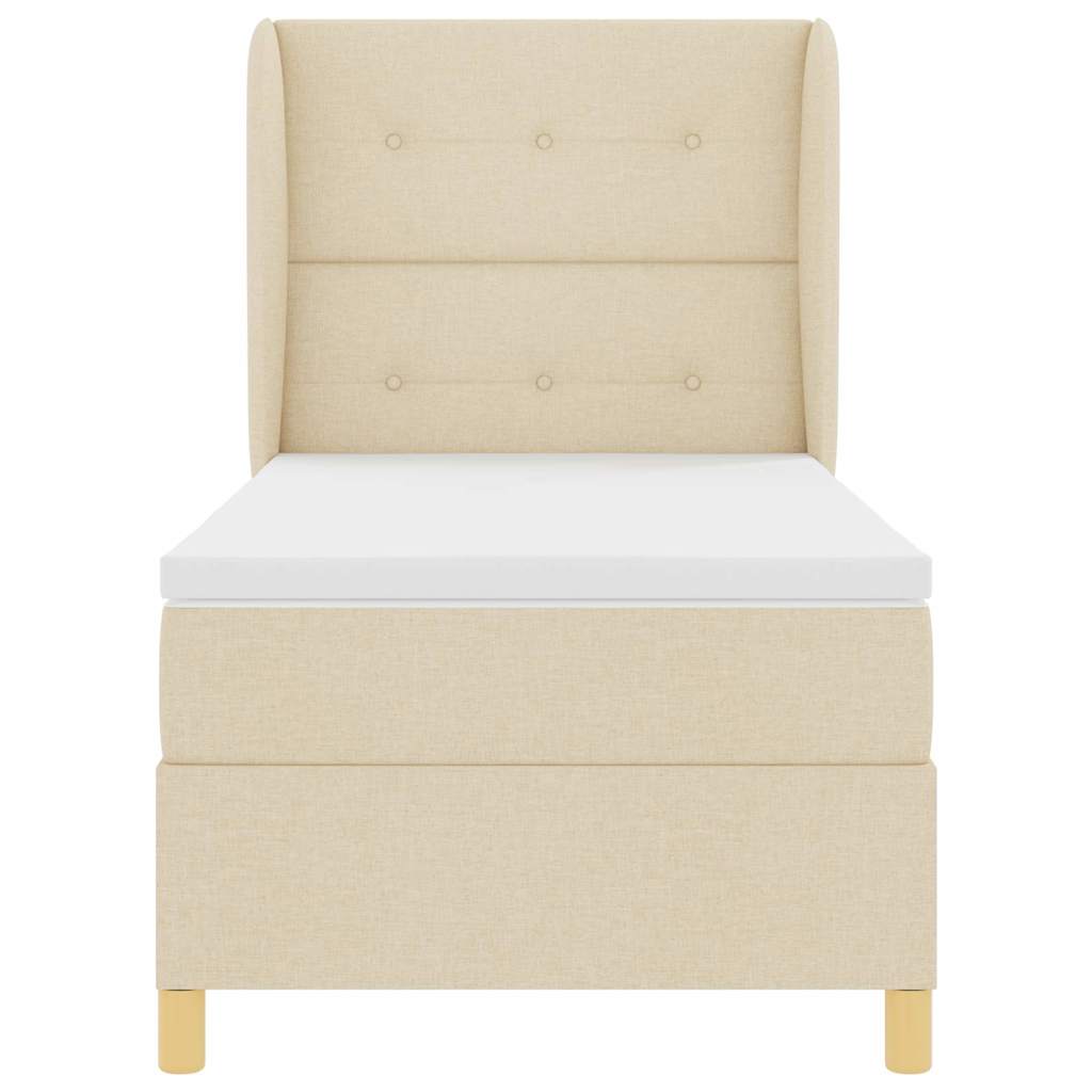 Letto a molle con testiera Crema 200 x 100 cm Tessuto | homemem39