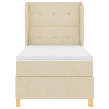 Letto a molle con testiera Crema 200 x 100 cm Tessuto | homemem39
