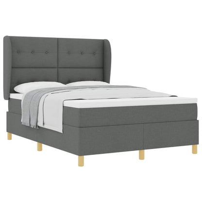 Letto a molle con testiera Grigio scuro 190 x 140 cm Tessuto | homemem39