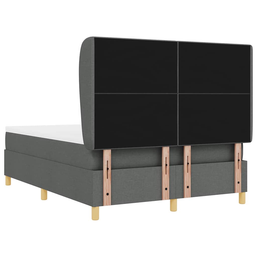 Letto a molle con testiera Grigio scuro 190 x 140 cm Tessuto | homemem39