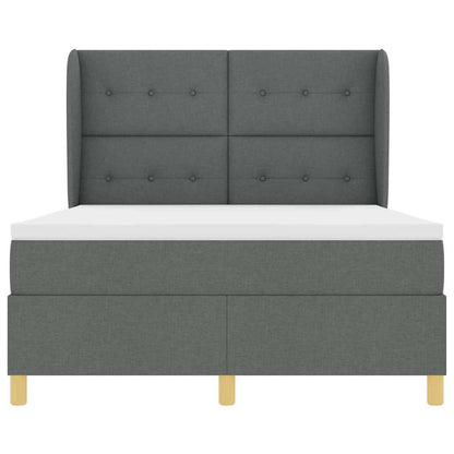Letto a molle con testiera Grigio scuro 190 x 140 cm Tessuto | homemem39