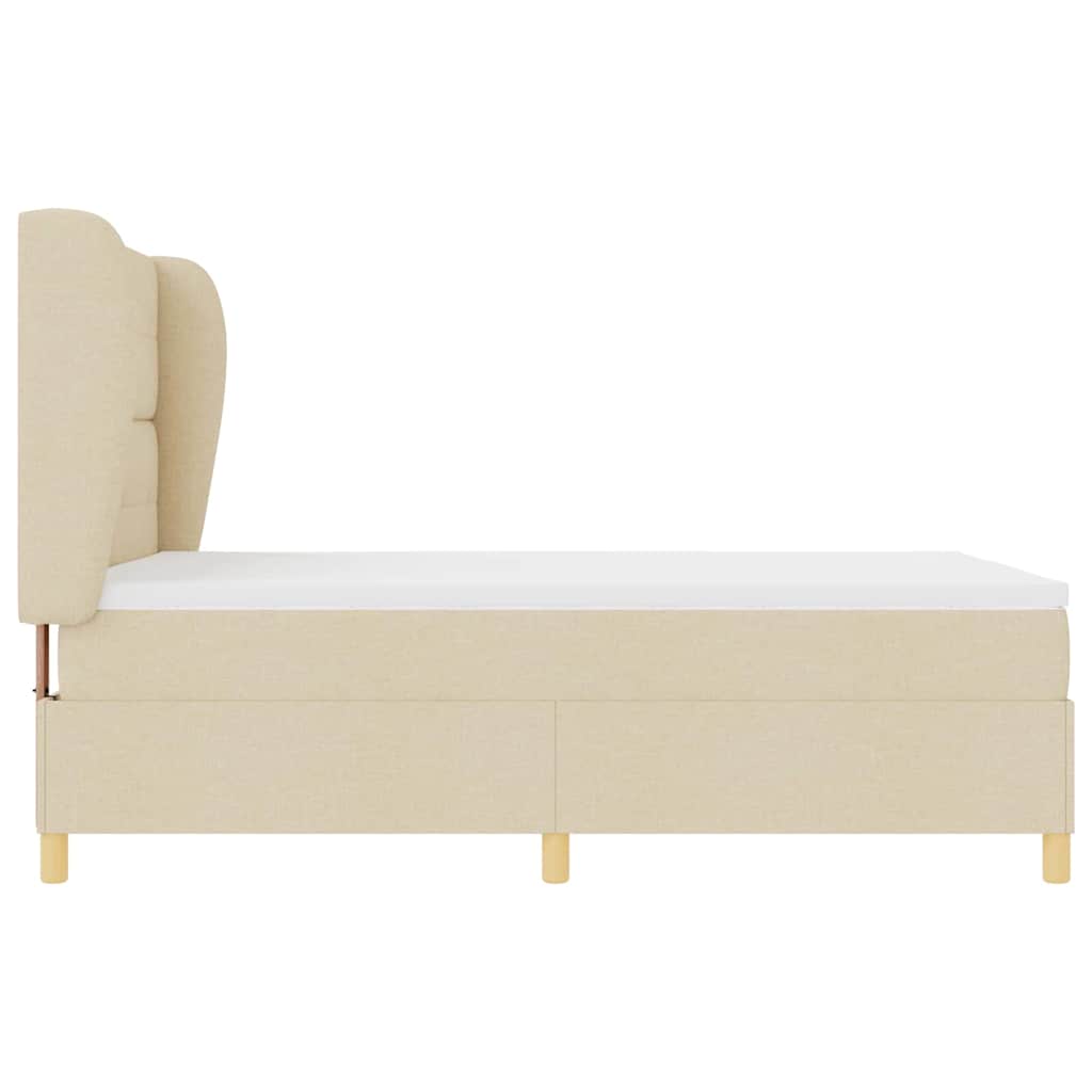 Letto a molle con testiera Crema 190 x 140 cm Tessuto | homemem39