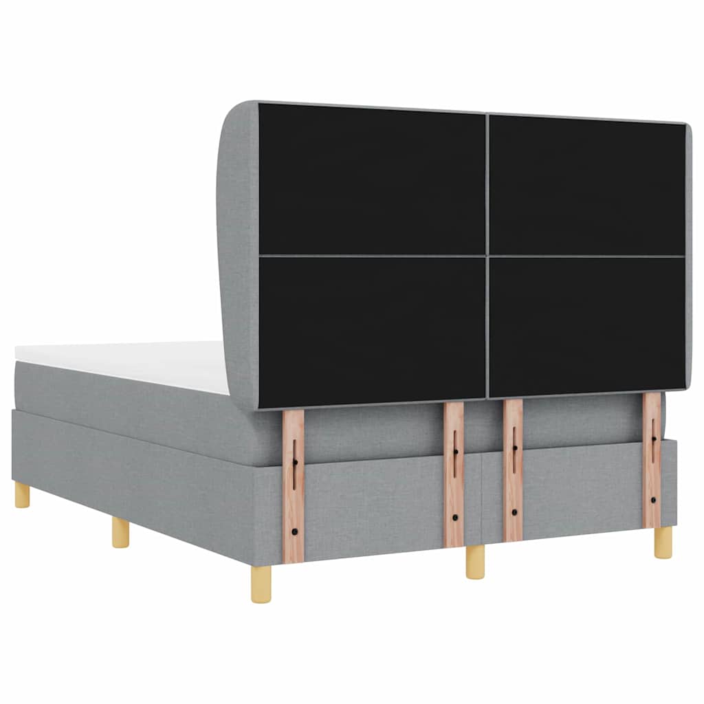 Letto a molle con testiera Grigio chiaro 200 x 140 cm Tessuto | homemem39