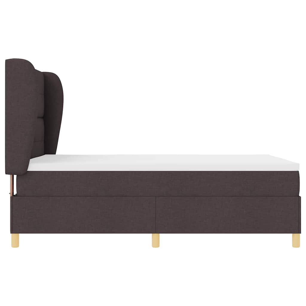 Letto a molle con testiera Marrone Scuro 200 x 140 cm Tessuto | homemem39