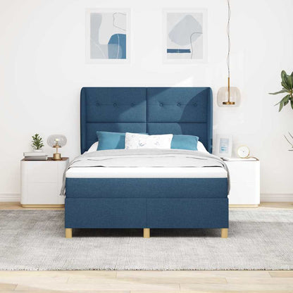 Letto a molle con testiera Blu 200 x 140 cm Tessuto | homemem39