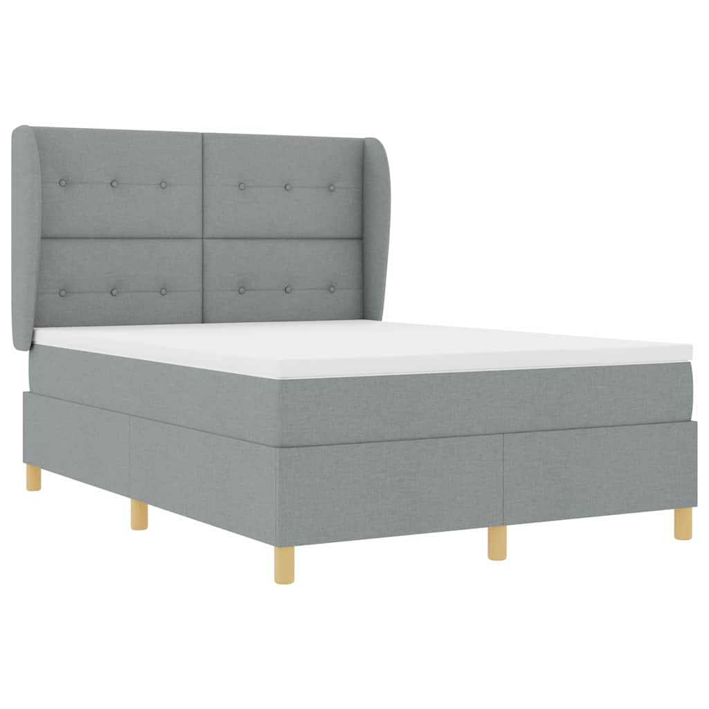 Letto a molle con testiera Grigio chiaro 200 x 160 cm Tessuto | homemem39
