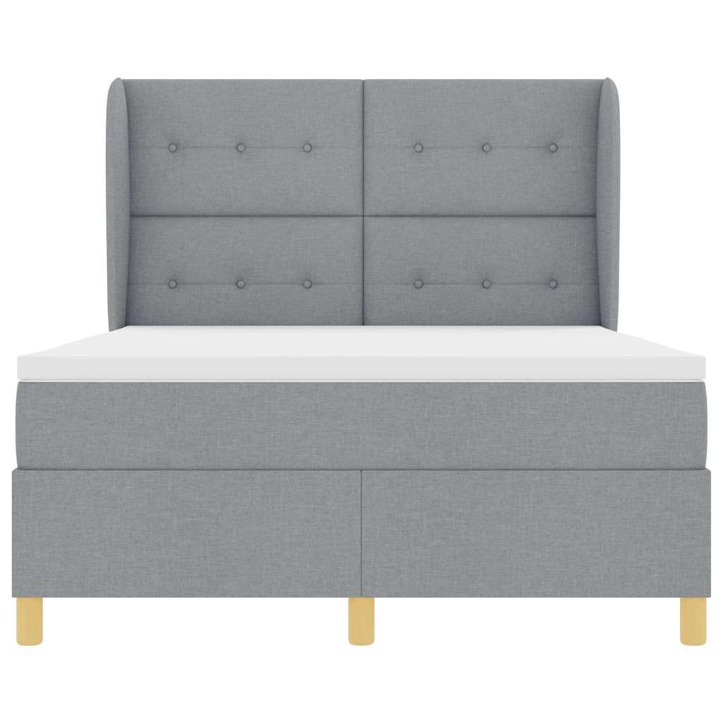 Letto a molle con testiera Grigio chiaro 200 x 160 cm Tessuto | homemem39