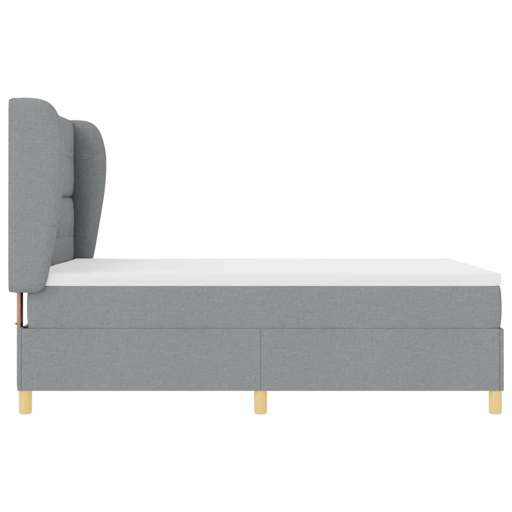 Letto a molle con testiera Grigio chiaro 200 x 160 cm Tessuto | homemem39