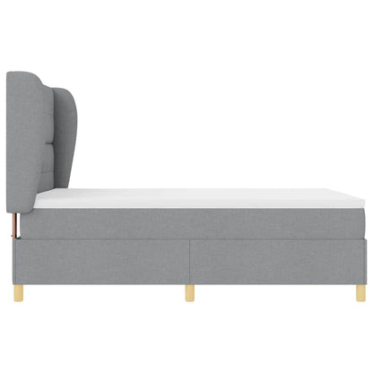 Letto a molle con testiera Grigio chiaro 200 x 160 cm Tessuto | homemem39