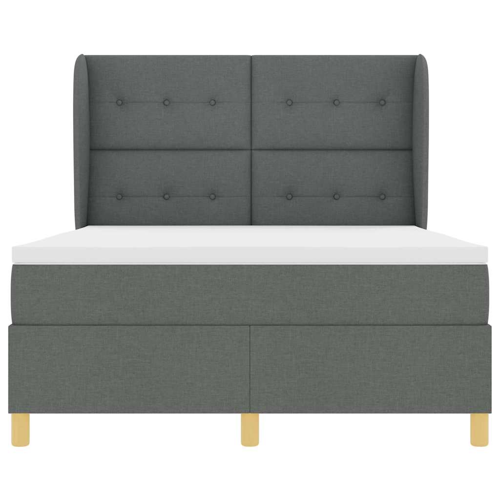 Letto a molle con testiera Grigio scuro 200 x 160 cm Tessuto | homemem39