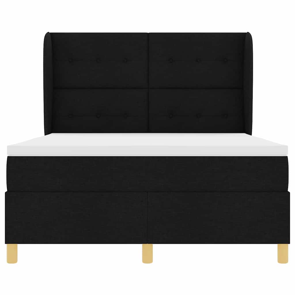 Letto a molle con testiera Nero 200 x 160 cm Tessuto | homemem39