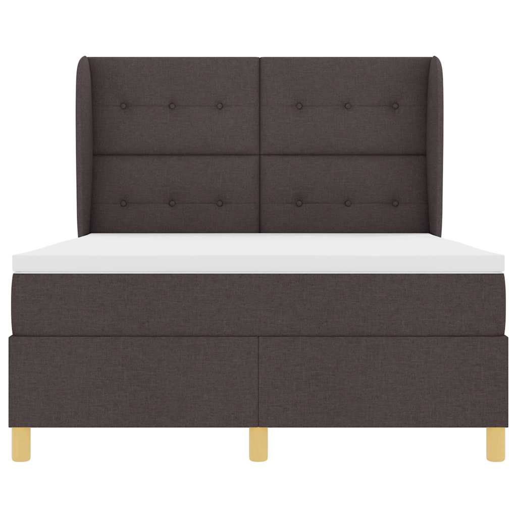 Letto a molle con testiera Marrone Scuro 200 x 160 cm Tessuto | homemem39