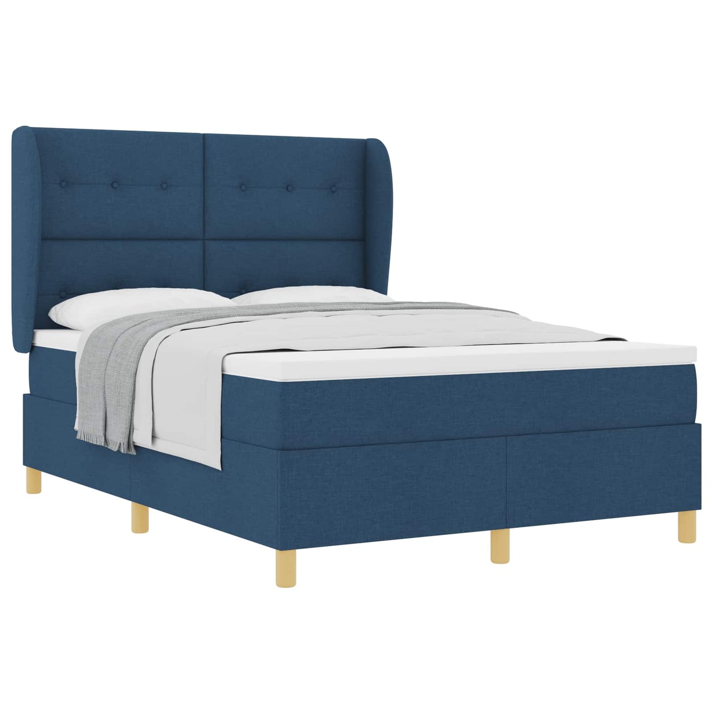 Letto a molle con testiera Blu 200 x 160 cm Tessuto | homemem39