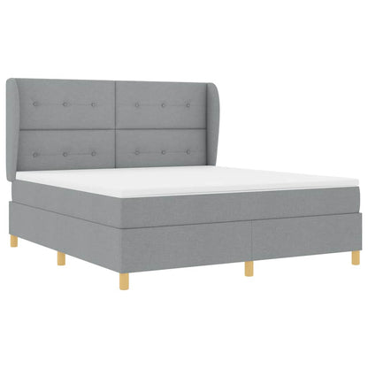 Letto a molle con testiera Grigio chiaro 200 x 180 cm Tessuto | homemem39