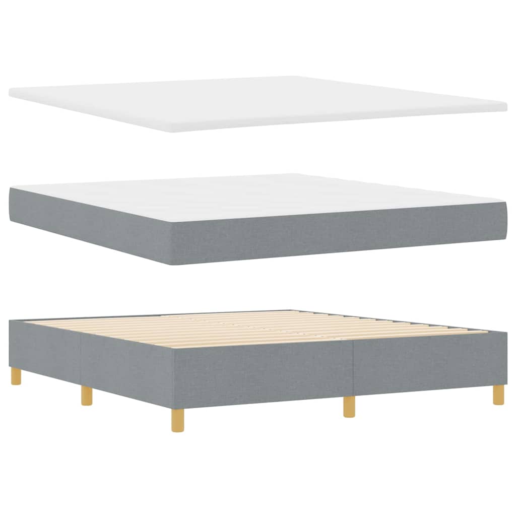 Letto a molle con testiera Grigio chiaro 200 x 180 cm Tessuto | homemem39