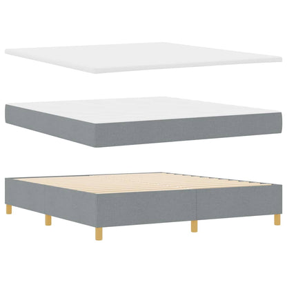 Letto a molle con testiera Grigio chiaro 200 x 180 cm Tessuto | homemem39