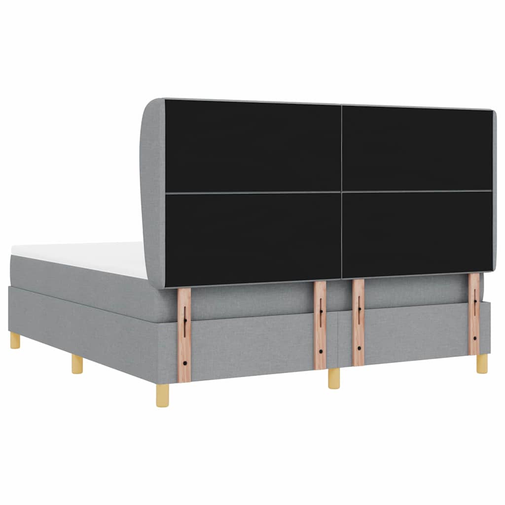 Letto a molle con testiera Grigio chiaro 200 x 180 cm Tessuto | homemem39