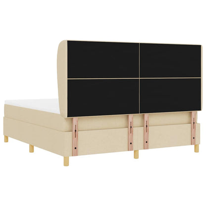 Letto a molle con testiera Crema 200 x 180 cm Tessuto | homemem39