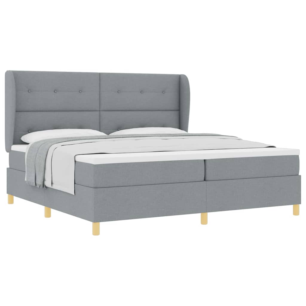 Letto con molle e materasso Grigio Scuro 90x190 cm Tessuto